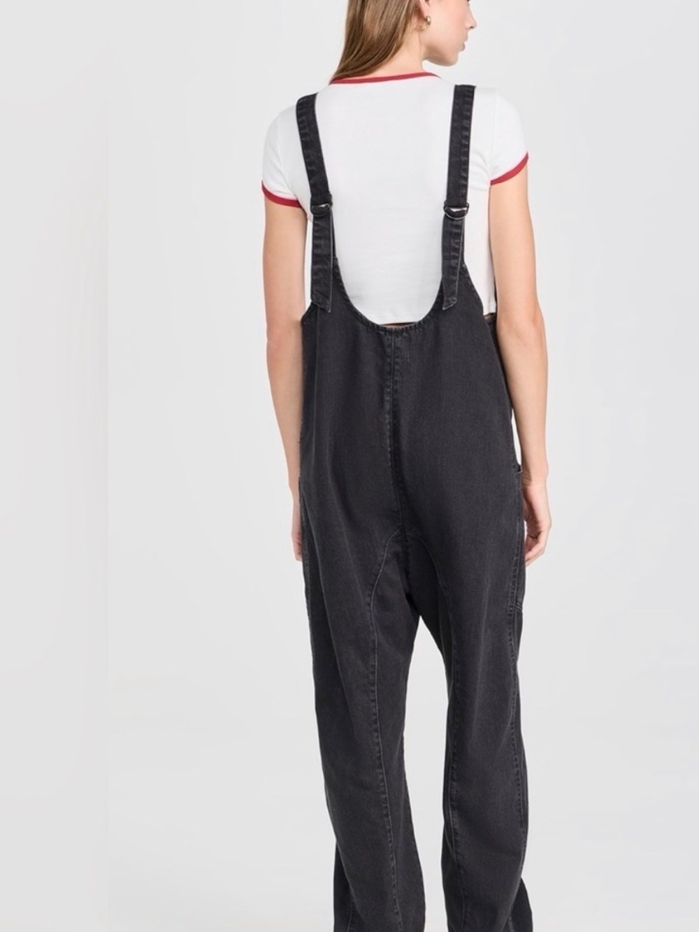 ❗️SALE Free People We The Free High Roller Overalls Faded Black Slouchy Jumpsuit - Picture 2 of 8